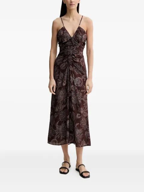 Sessùn floral-print gathered midi dress