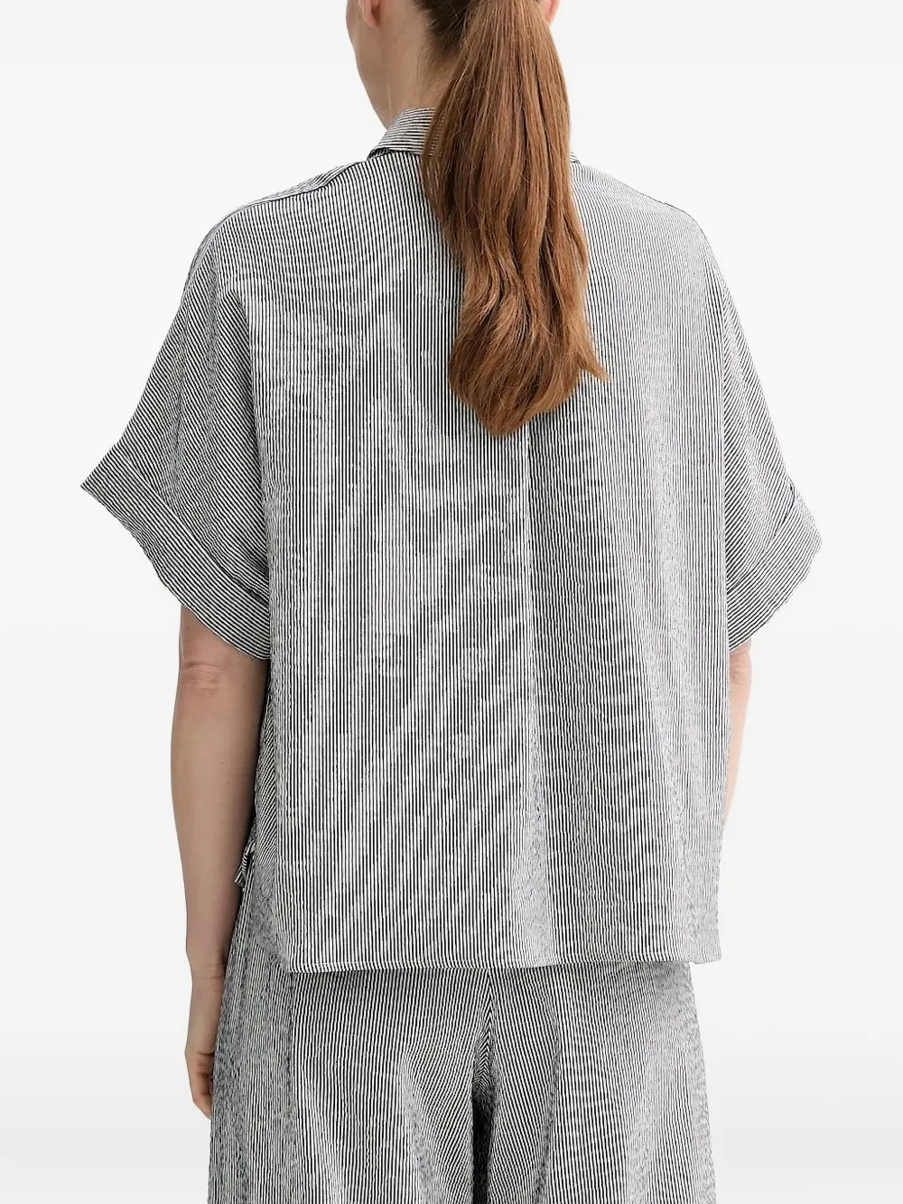 Sessùn Gestreept blouse met zak - Grijs