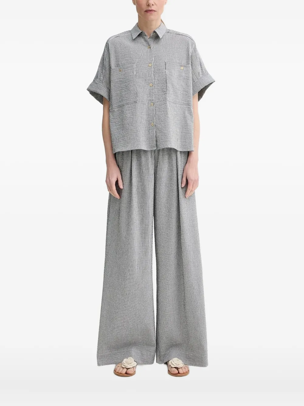 Sessùn striped pocket shirt | Grey | Image 1