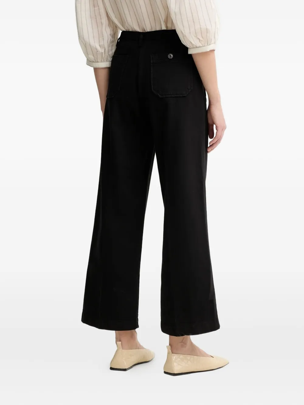 Sessùn Aldricks jeans met wijde pijpen en zakdetail - Zwart