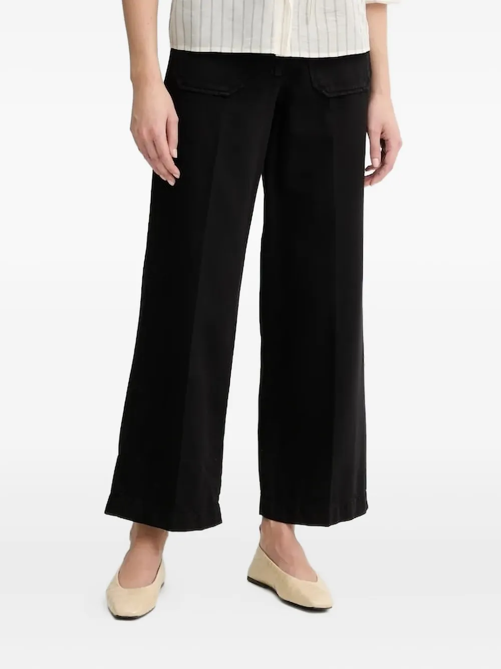 Sessun Aldricks Pocket-detail Wide-leg Jeans In Black