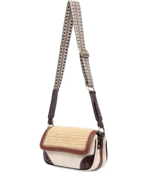 Sessùn straw-detail leather satchel