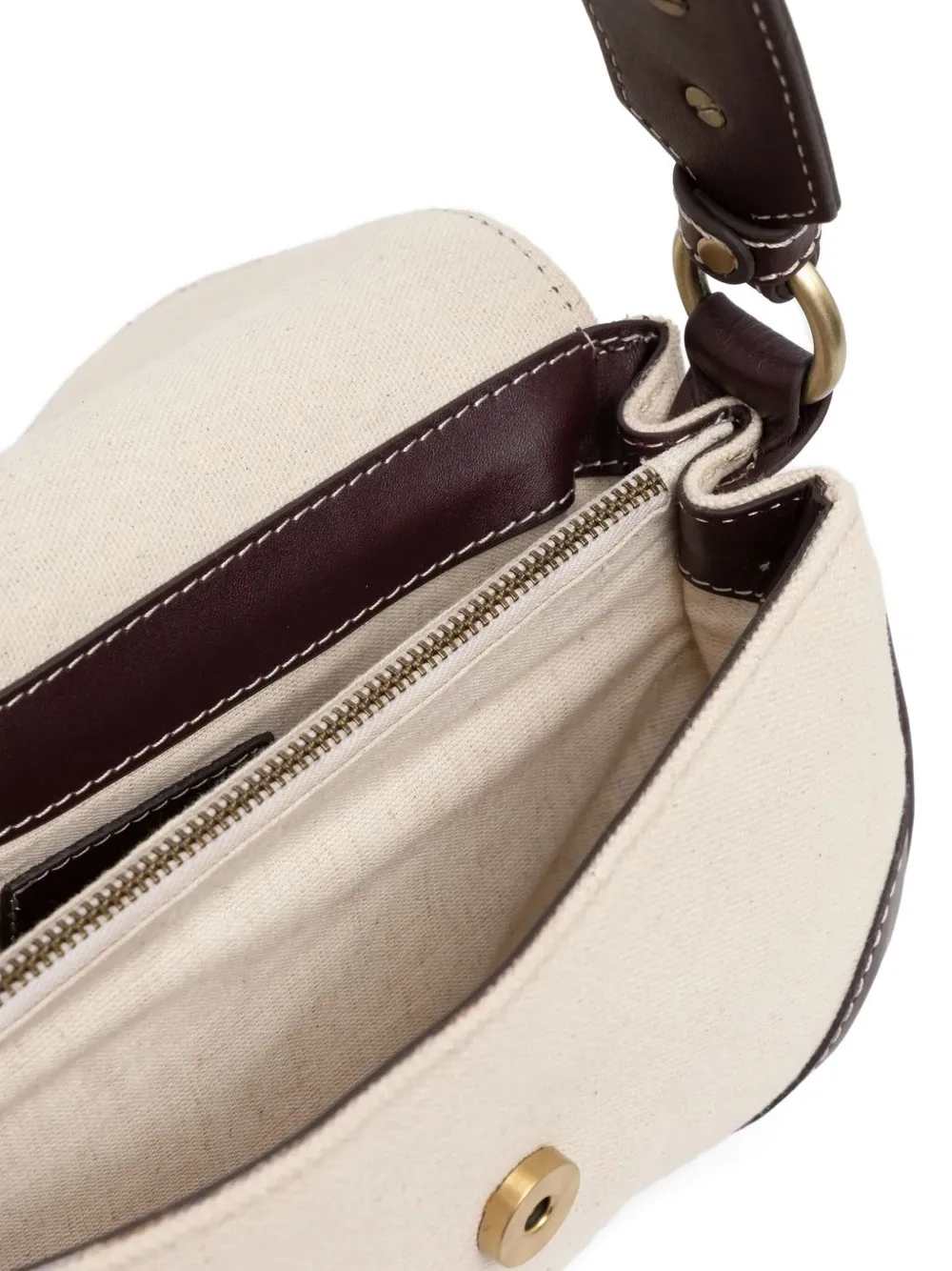 Sessun Straw-detail Leather Satchel In Neutral