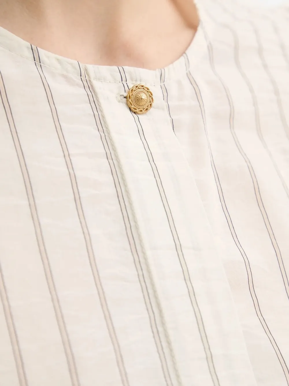 Sessùn Blouse met pofmouwen Beige