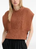 Sessùn textured knitted top - Brown