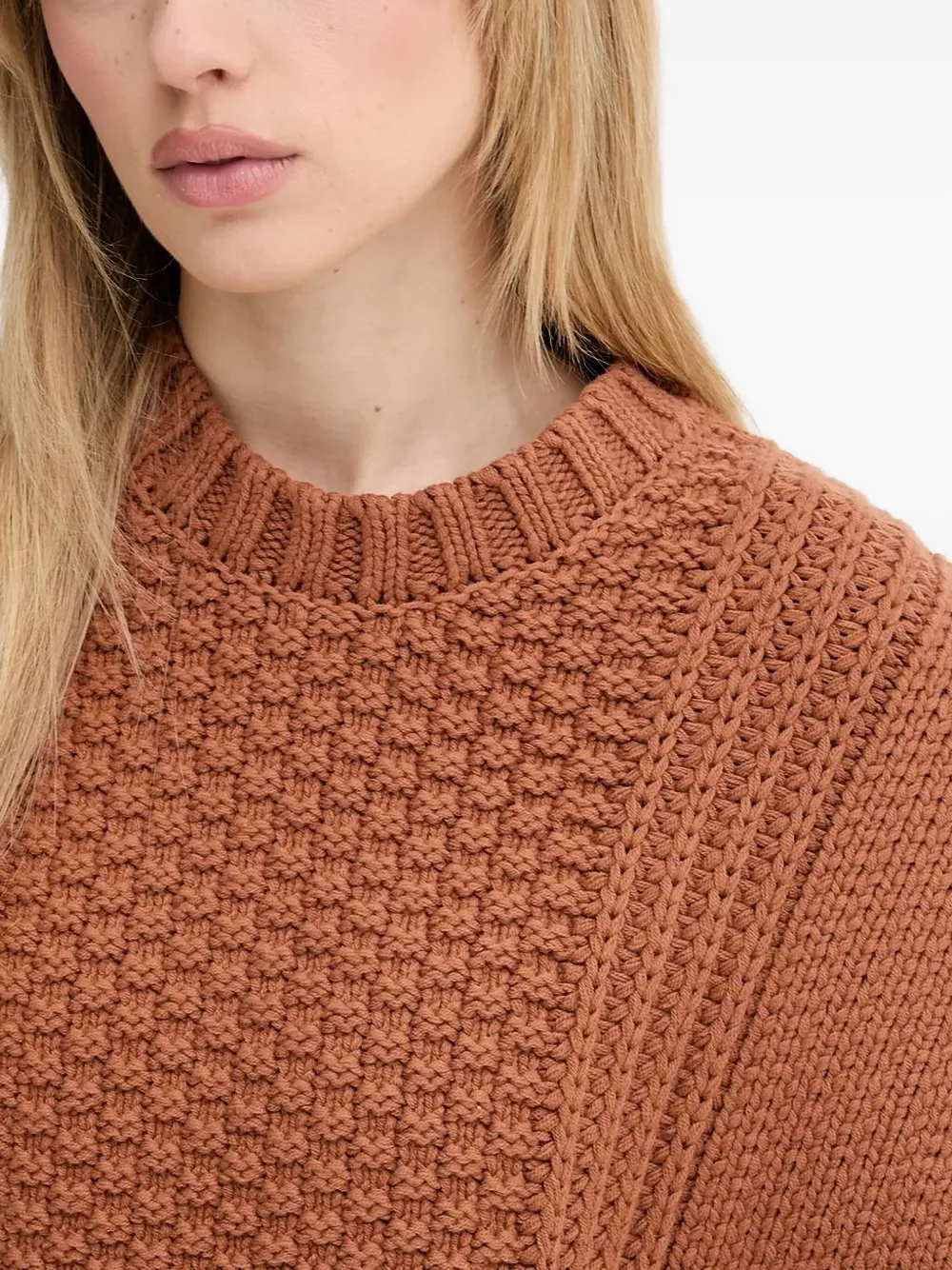 Sessun Textured Knitted Top In Brown