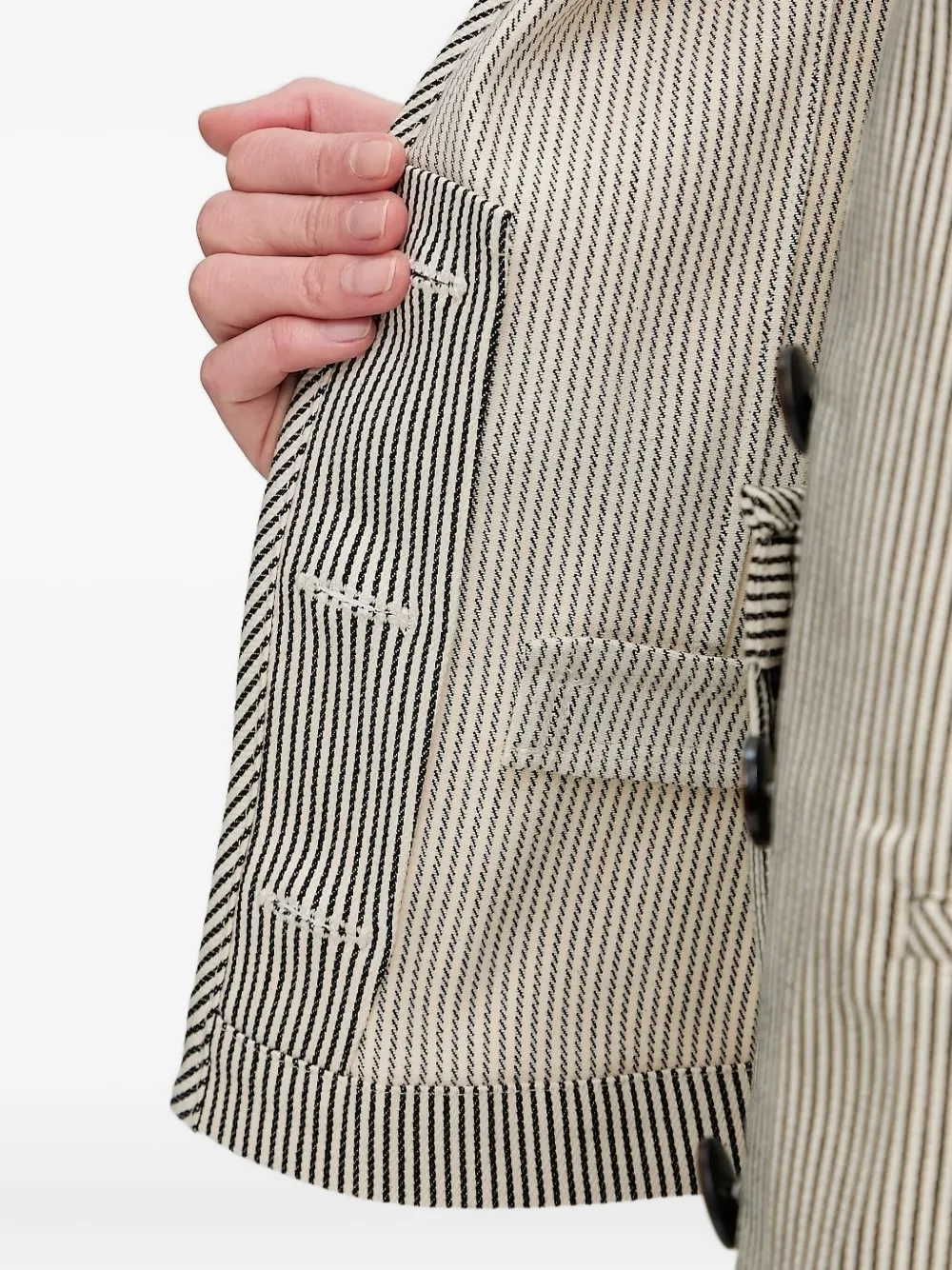 Sessùn Gestreept gilet met knopen Beige