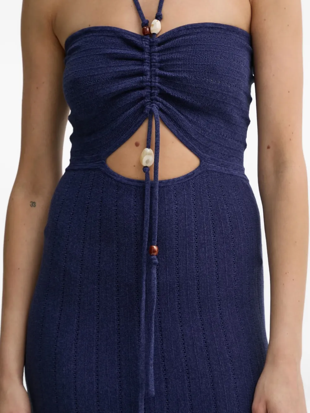Sessun Dinah Cut-out Ruched Dress In Blue
