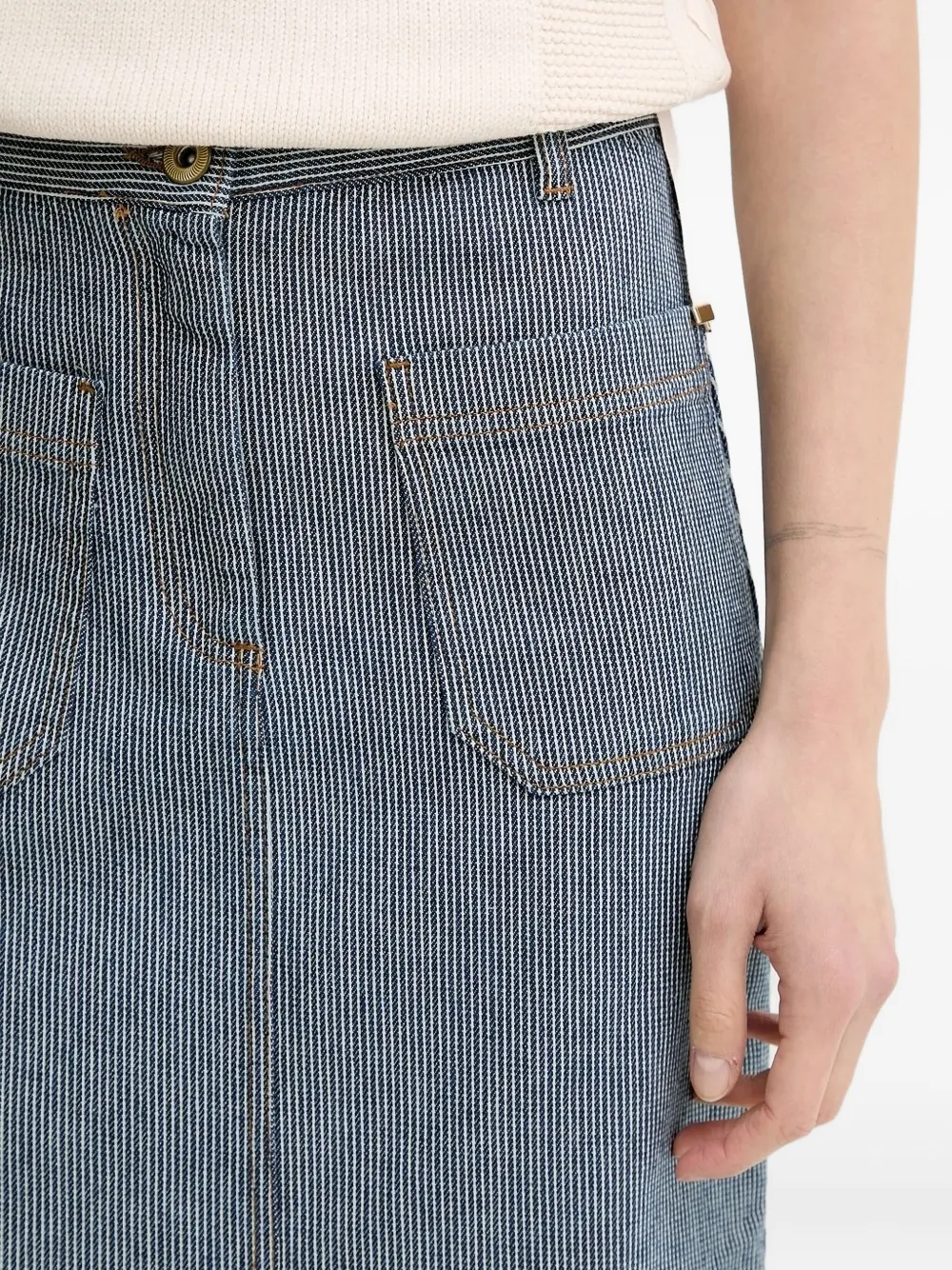 Sessun Uptay Multiple-pocket Midi Skirt In Gray