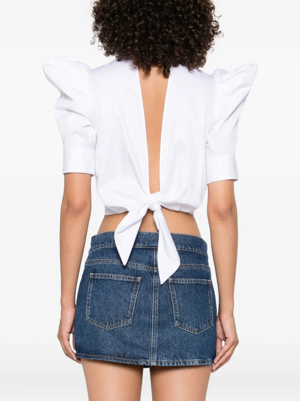 Elisabetta Franchi Balloon cotton shirt Wit