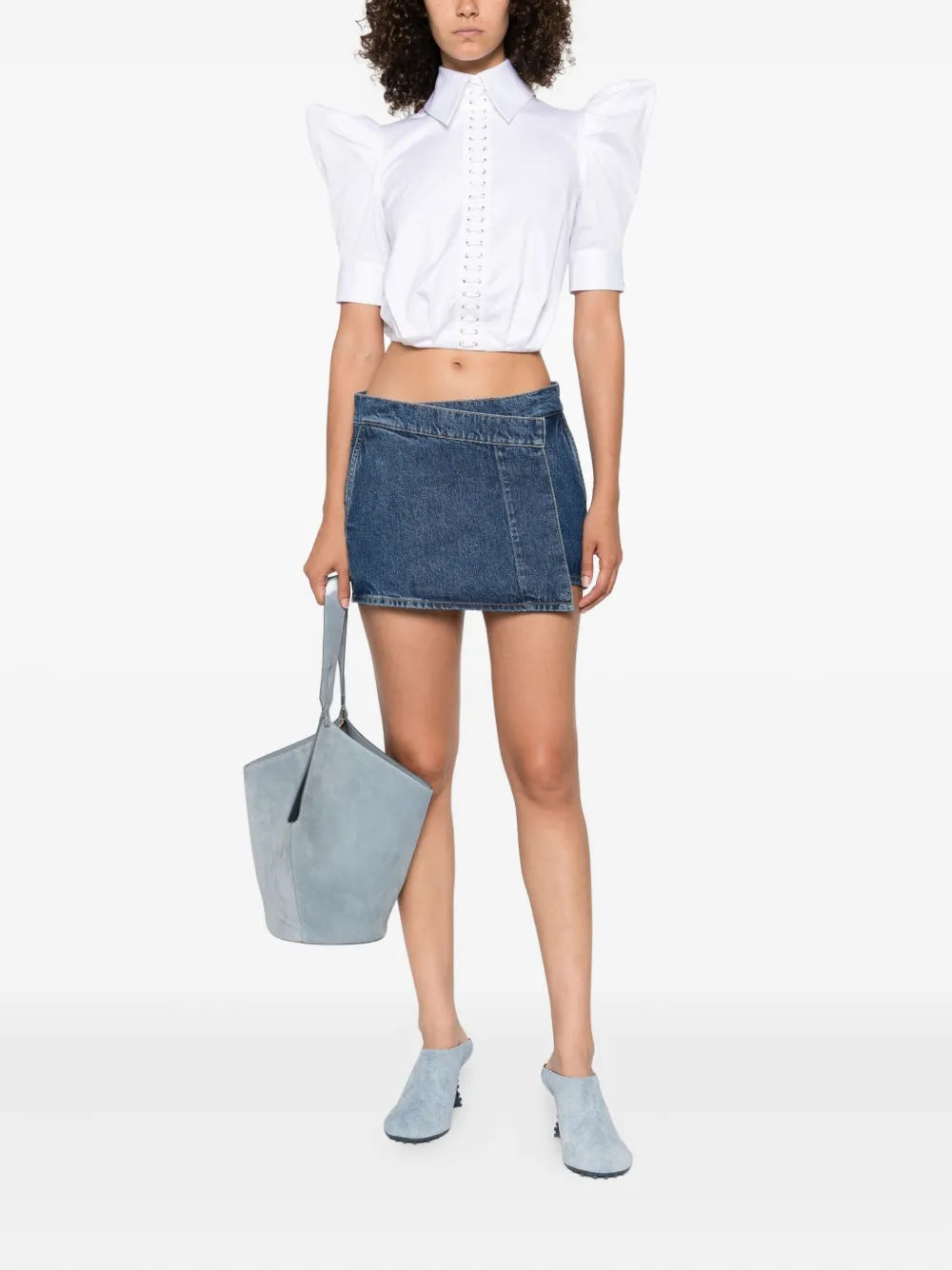 Elisabetta Franchi Balloon cotton shirt Wit