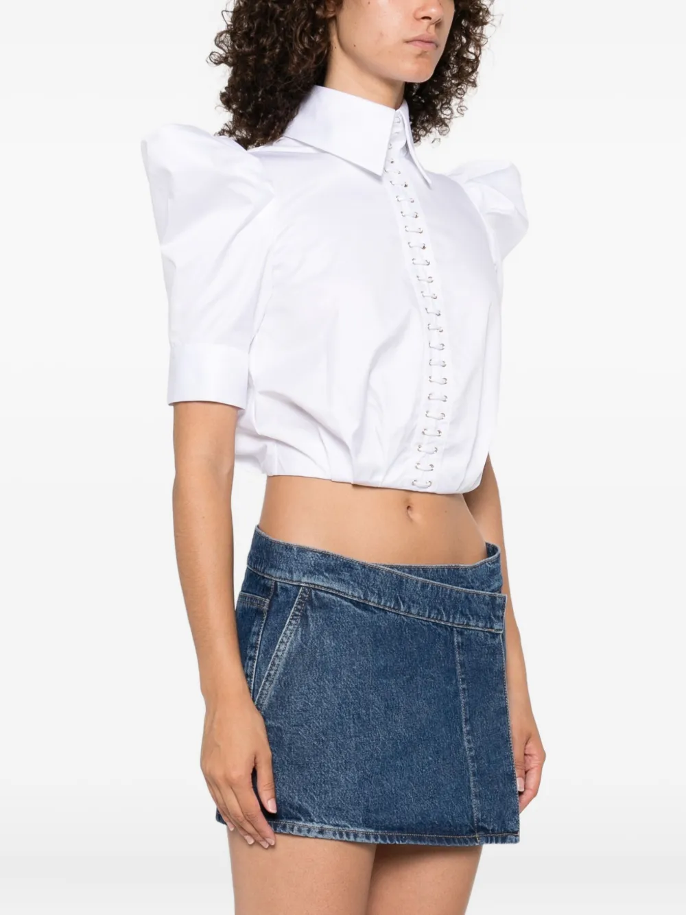 Elisabetta Franchi Balloon cotton shirt Wit