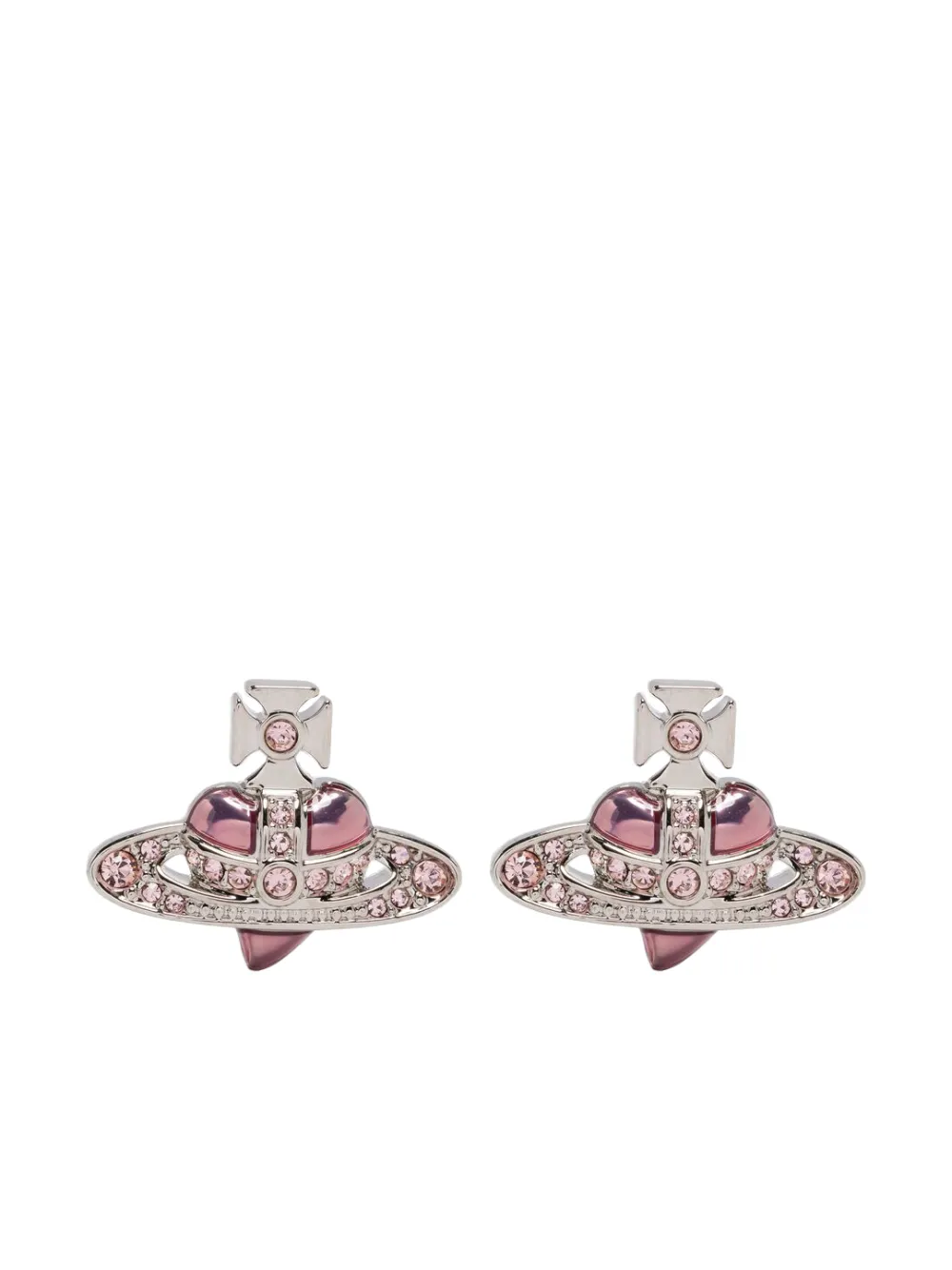 Vivienne Westwood Par de brincos Orb com aplicação de cristal | Prateado | Image 1