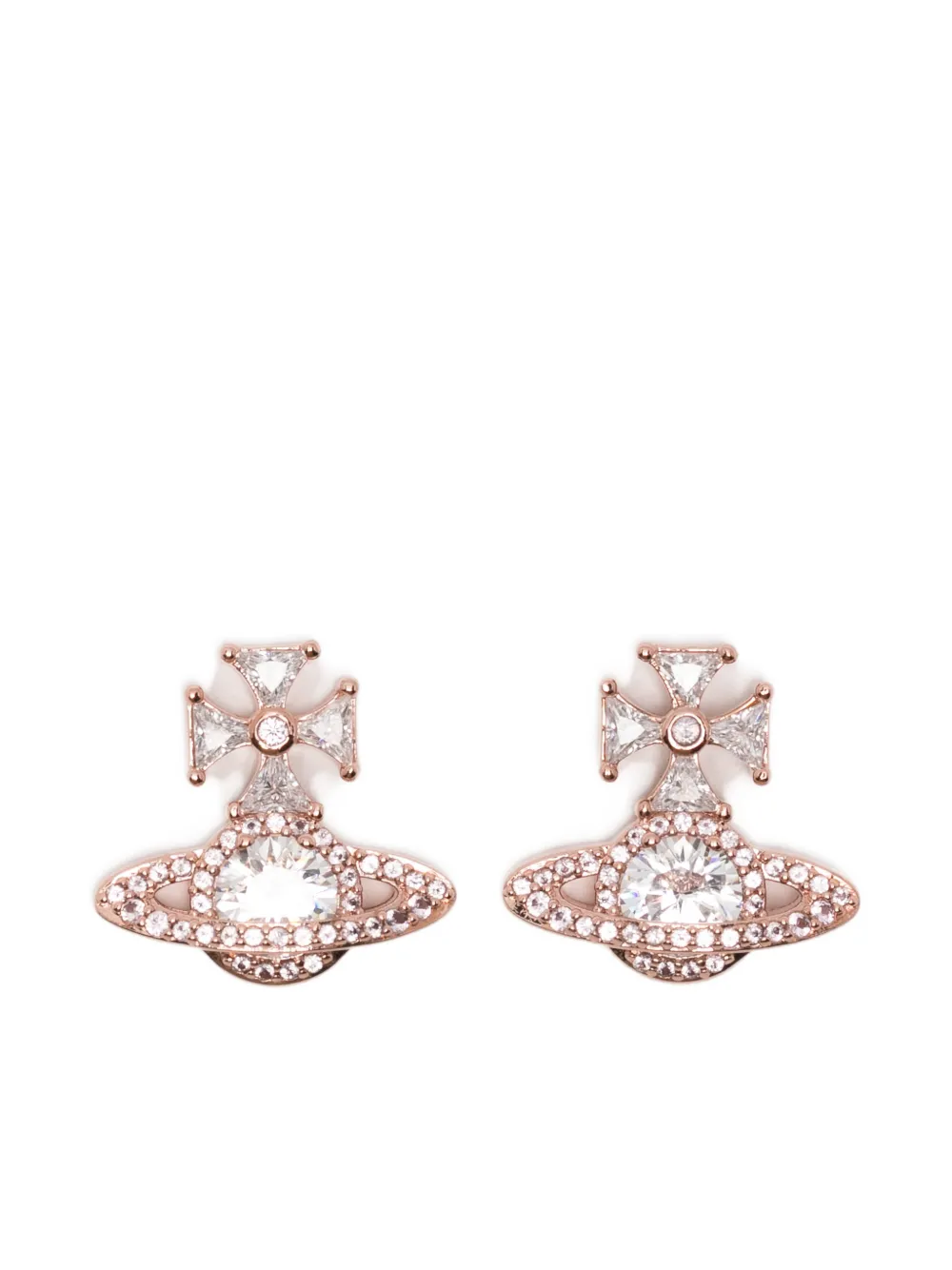 Vivienne Westwood orb cross brass earrings - Rosa