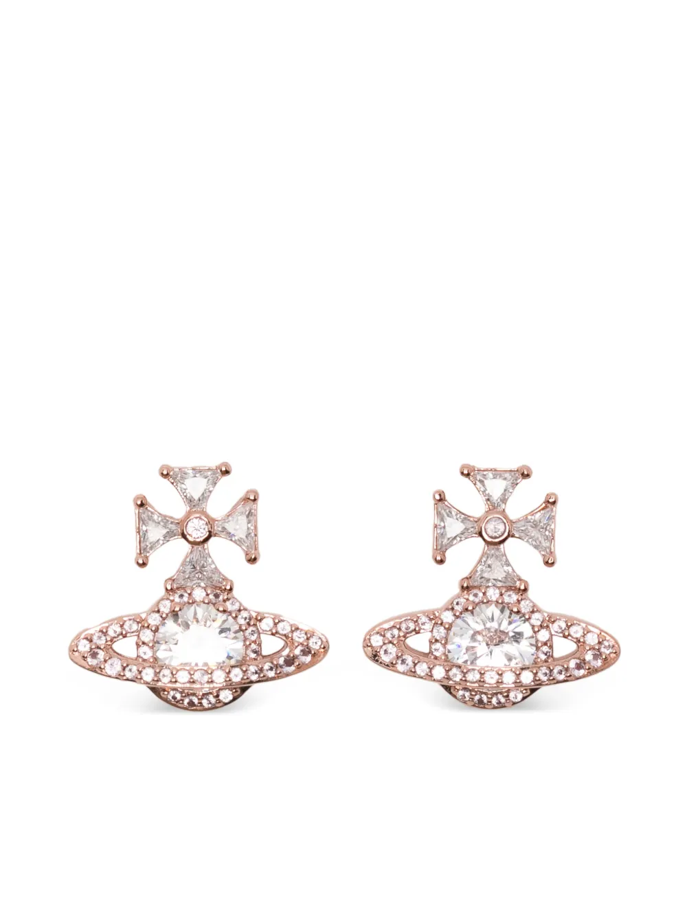 Vivienne Westwood orb cross brass earrings - Rosa