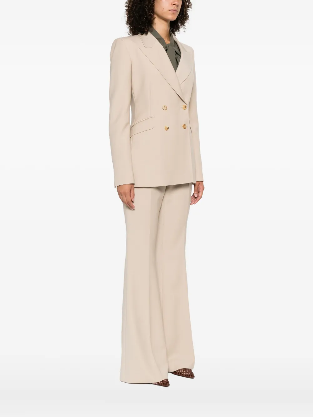 Gabriela Hearst Blazer met dubbele rij knopen Beige