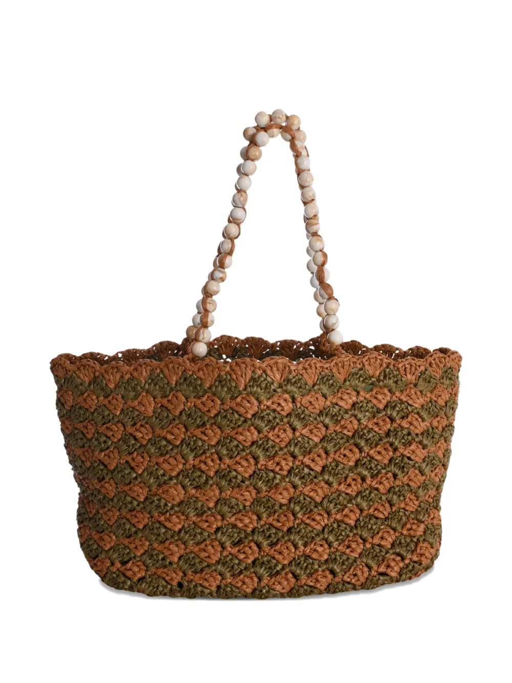 0711 Capri beaded beach bag - Braun