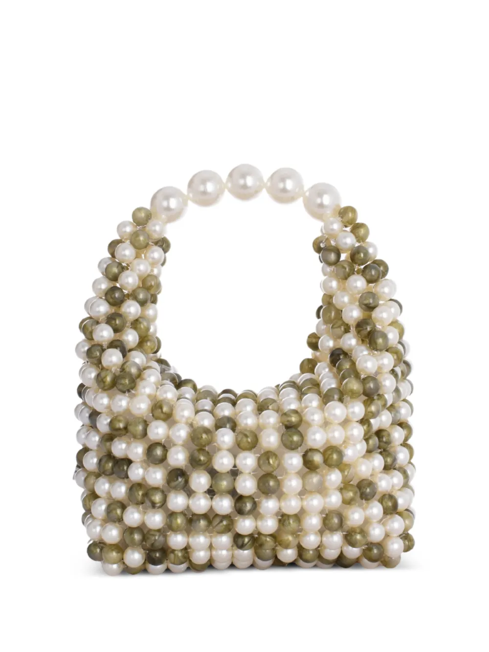 0711 small Jodie beaded mini bag - Bianco