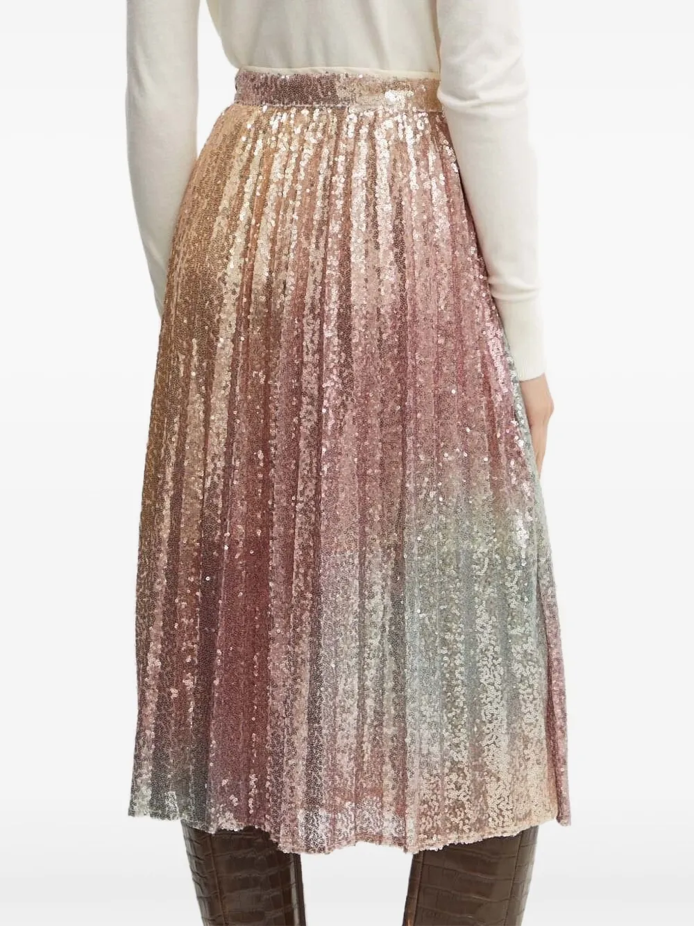 Silvian Heach Midi-rok pailletten en plooien - Roze