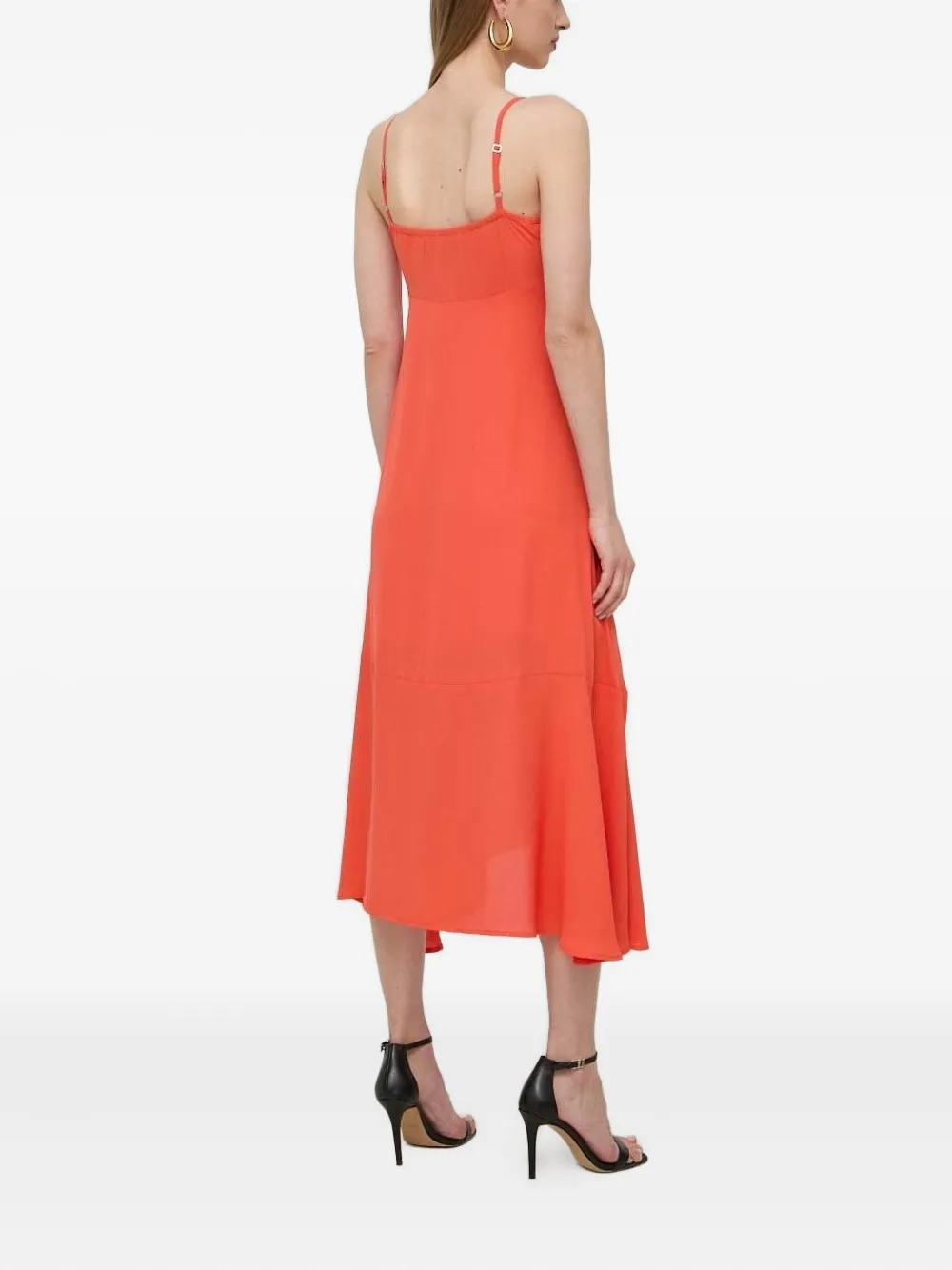 Silvian Heach V-neck Midi Dress In Orange