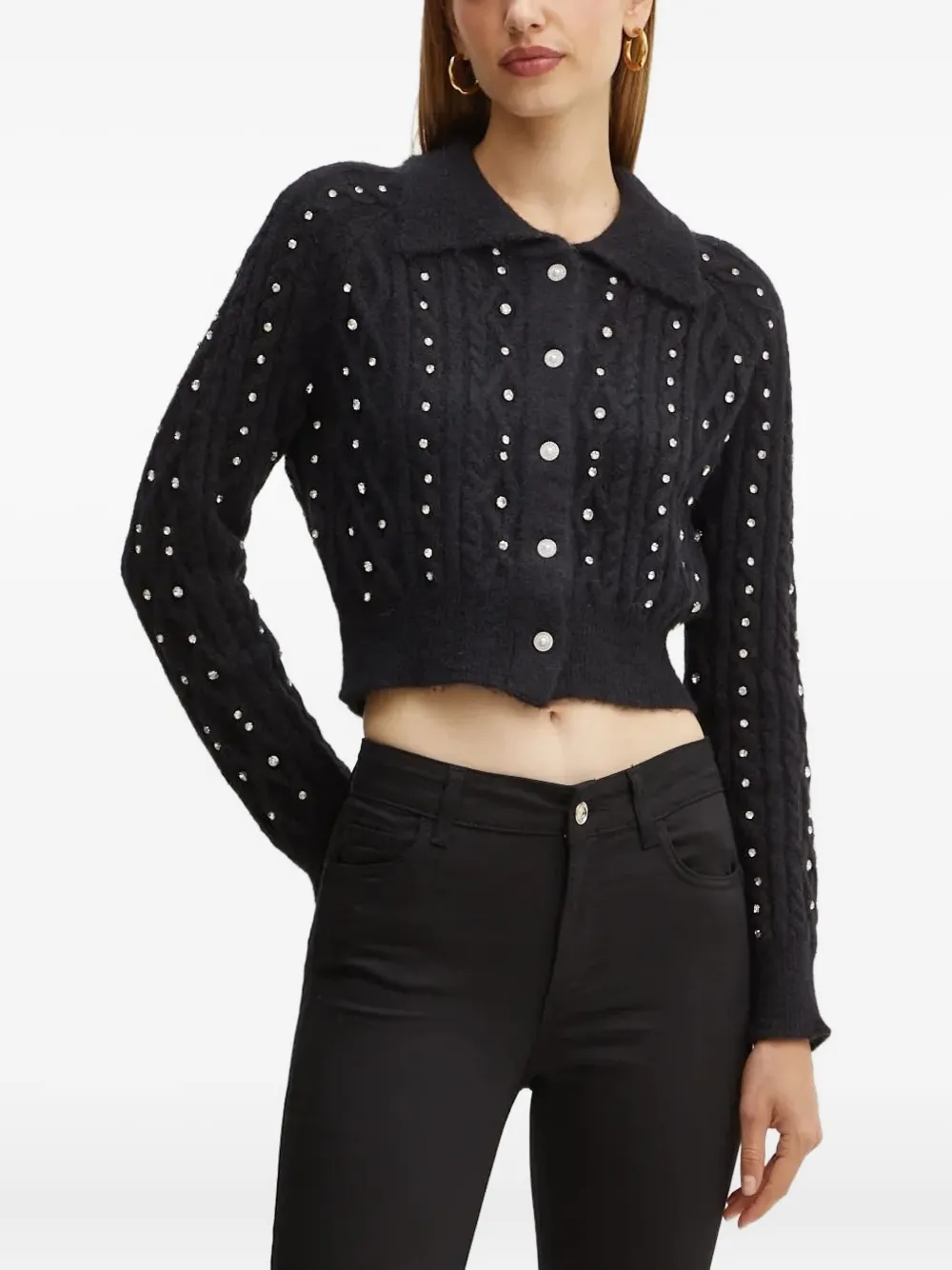 Silvian Heach Kabelgebreid vest Zwart