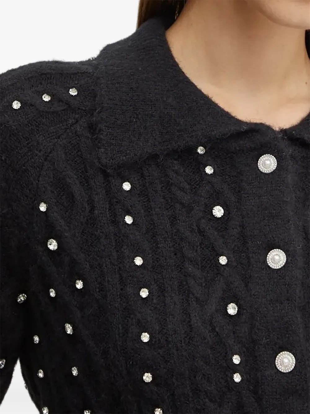 Silvian Heach Kabelgebreid vest Zwart