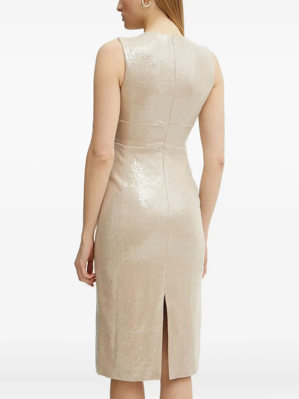 Silvian Heach Midi-jurk met V-hals - Beige
