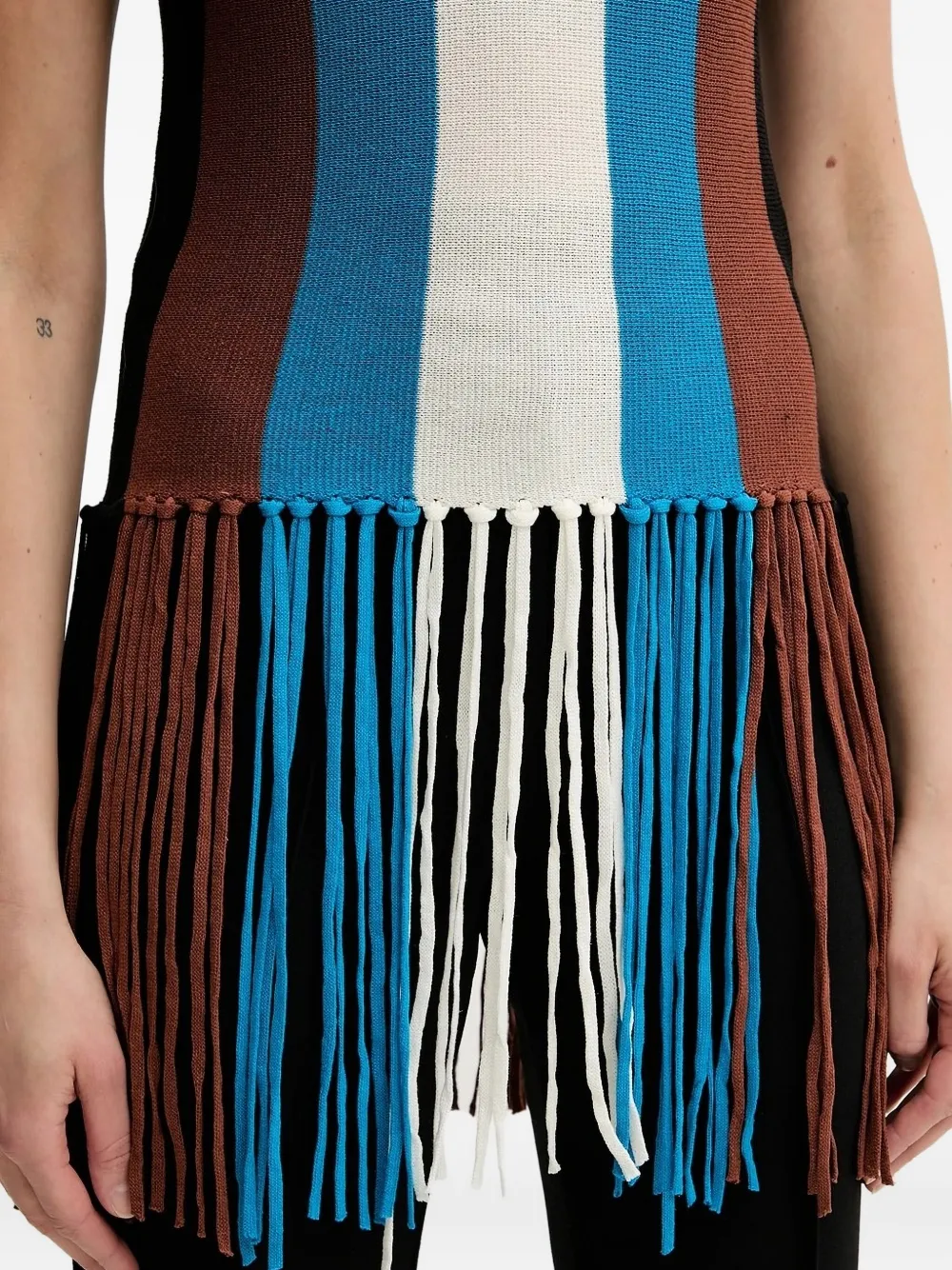 Silvian Heach Gestreepte tanktop met franje Blauw
