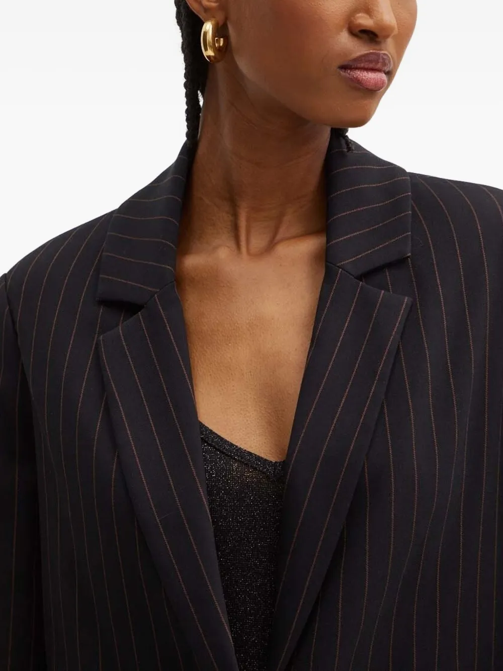 Silvian Heach Pinstripe Single-breasted Blazer In Blue