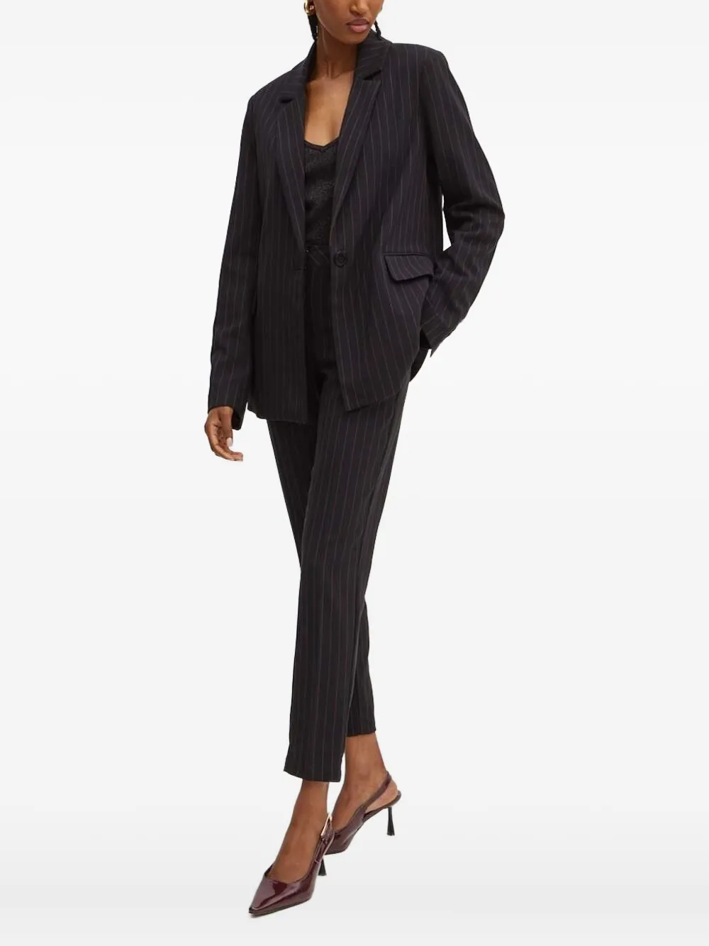 Silvian Heach Pinstripe Single-breasted Blazer In Blue