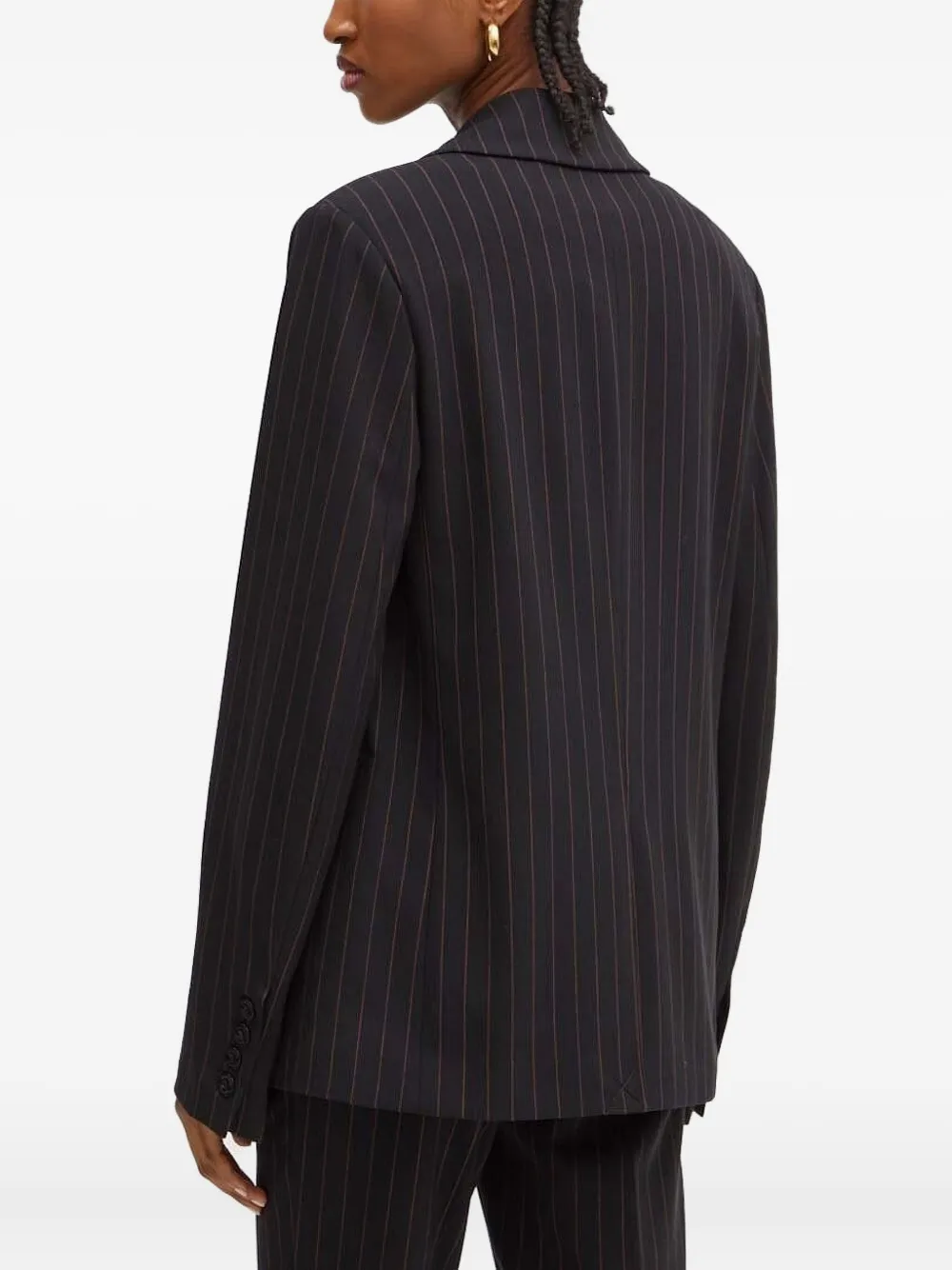 Silvian Heach Pinstripe Single-breasted Blazer In Blue