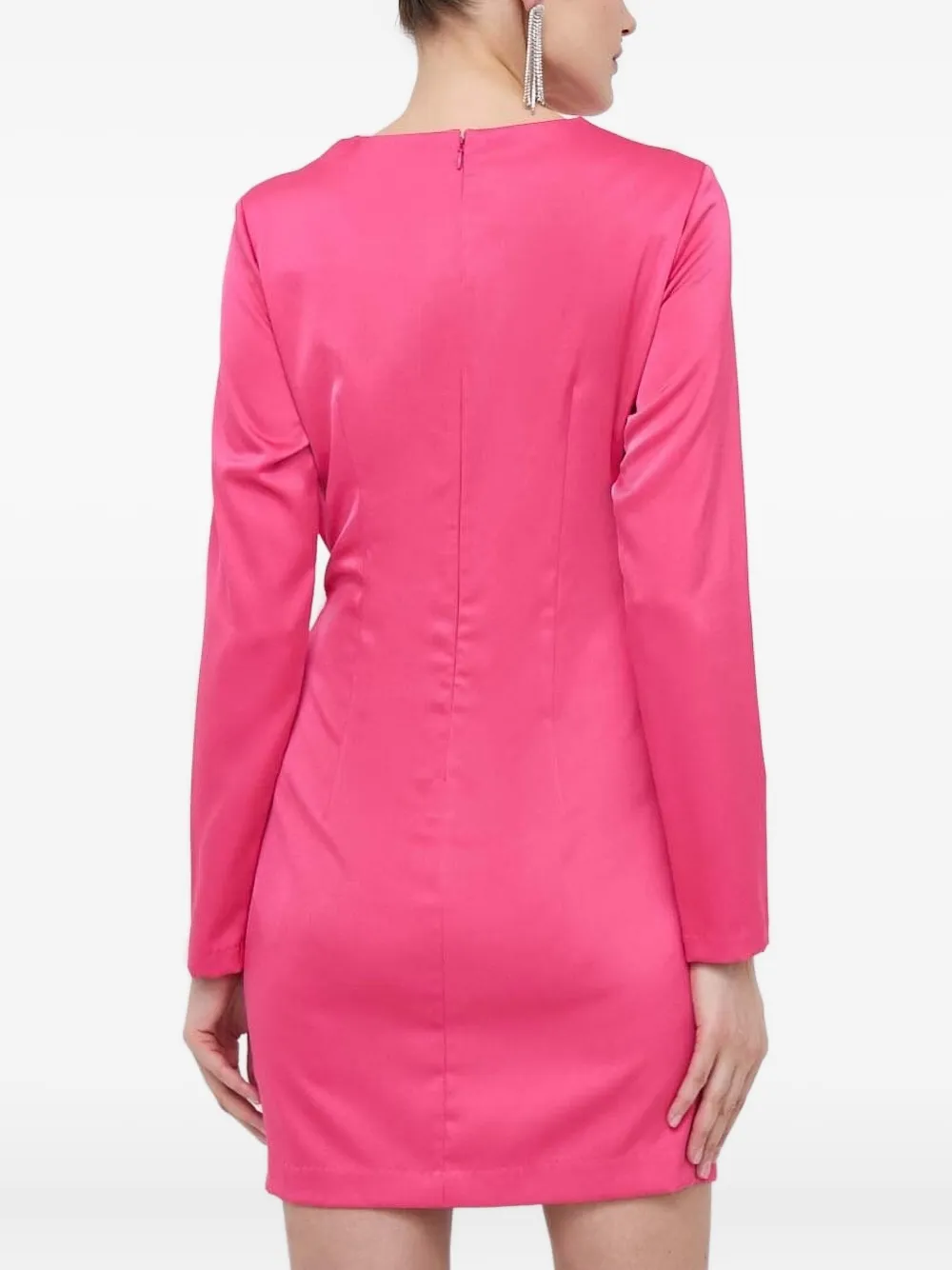 Silvian Heach twist-detail satin dress - Roze