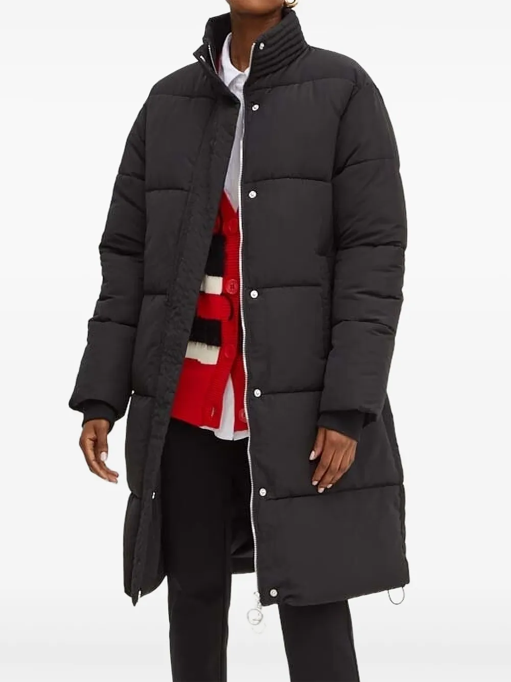 Silvian Heach Quilted High-neck Padded Coat In Black