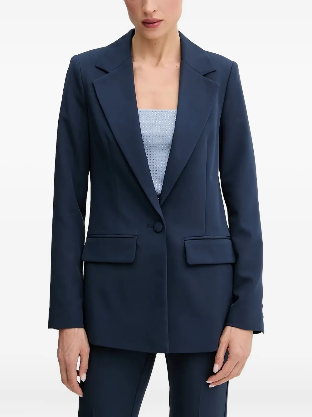 Silvian Heach Button-cuff Flap-pocket Suit In Blue
