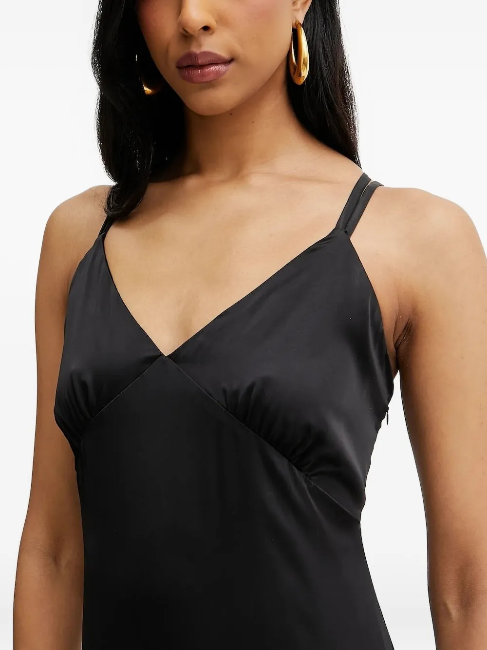 Silvian Heach Double-frill Maxi Dress In Black