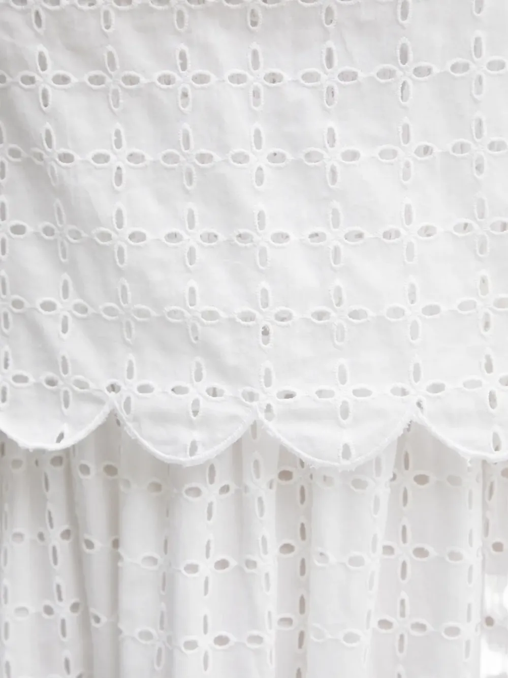 Silvian Heach Eyelet-embroidered Tiered Maxi Dress In White
