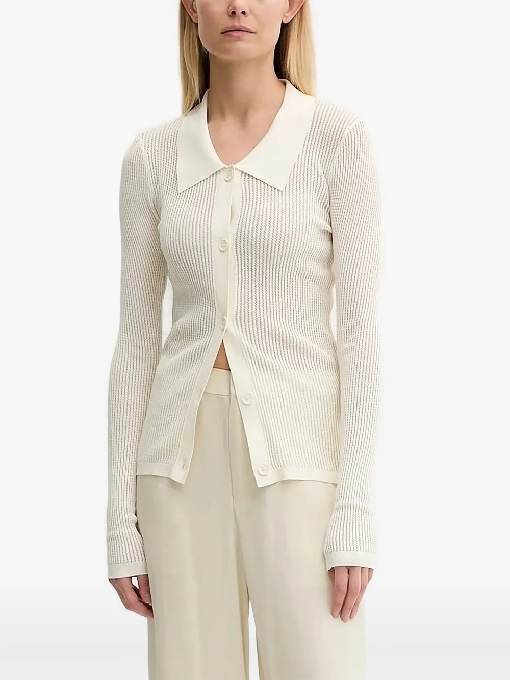 Silvian Heach Geribbelde trui met polokraag Beige