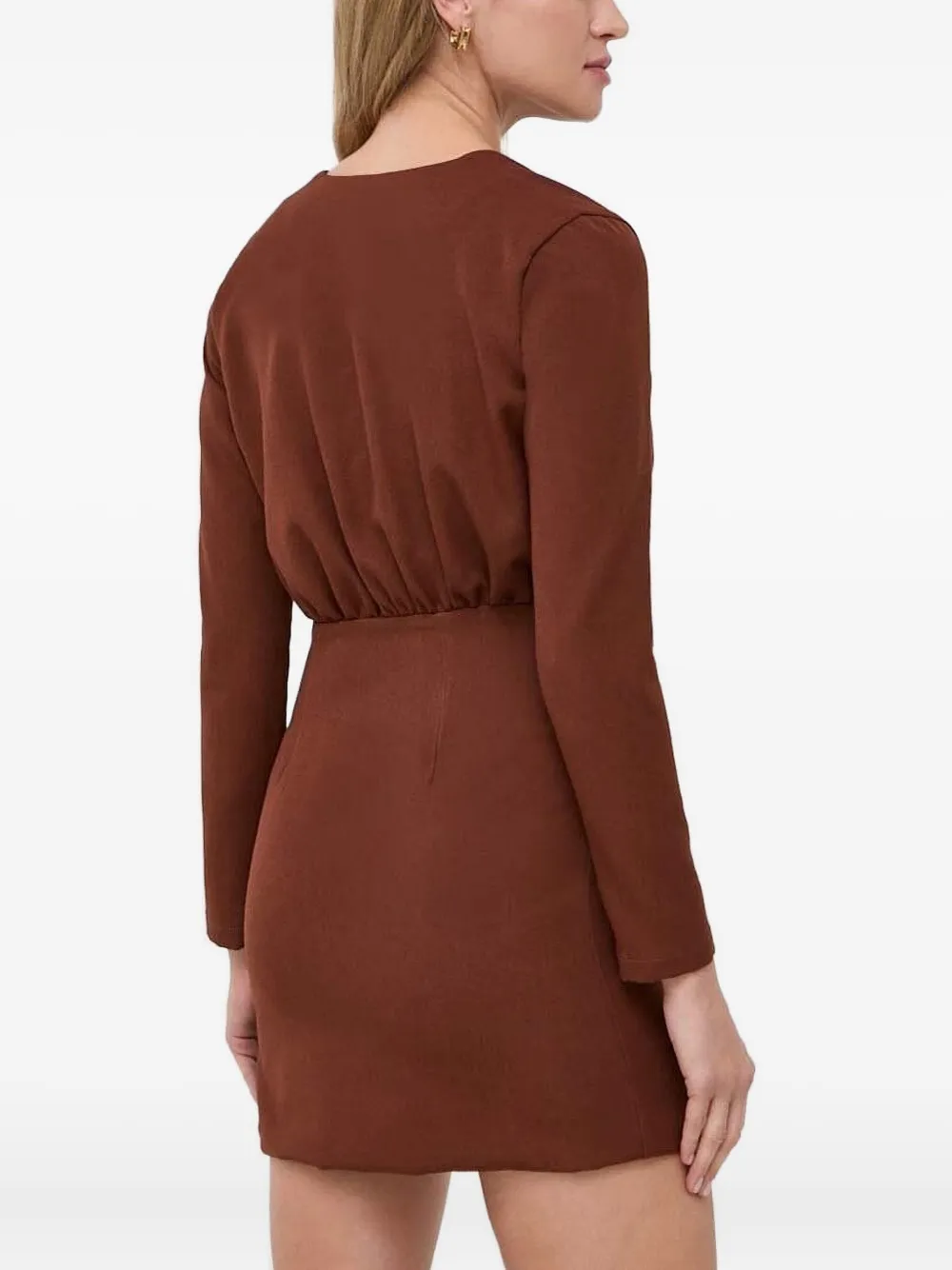 Silvian Heach knotted long-sleeves mini dress - Bruin