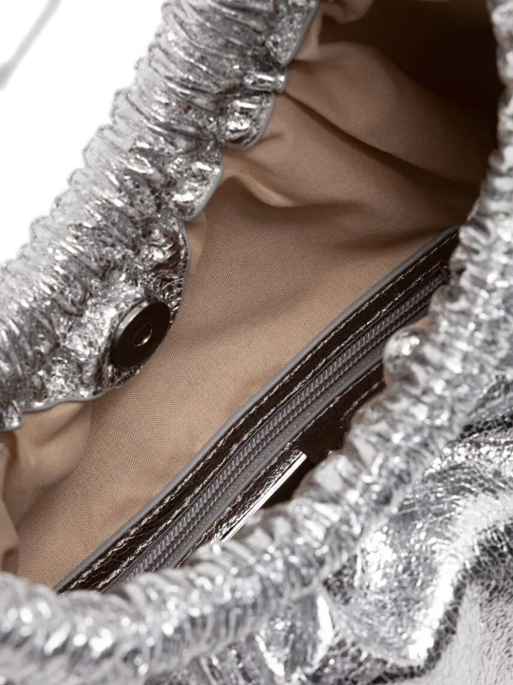 Silvian Heach Metallic Ring-handle Tote Bag In Silver