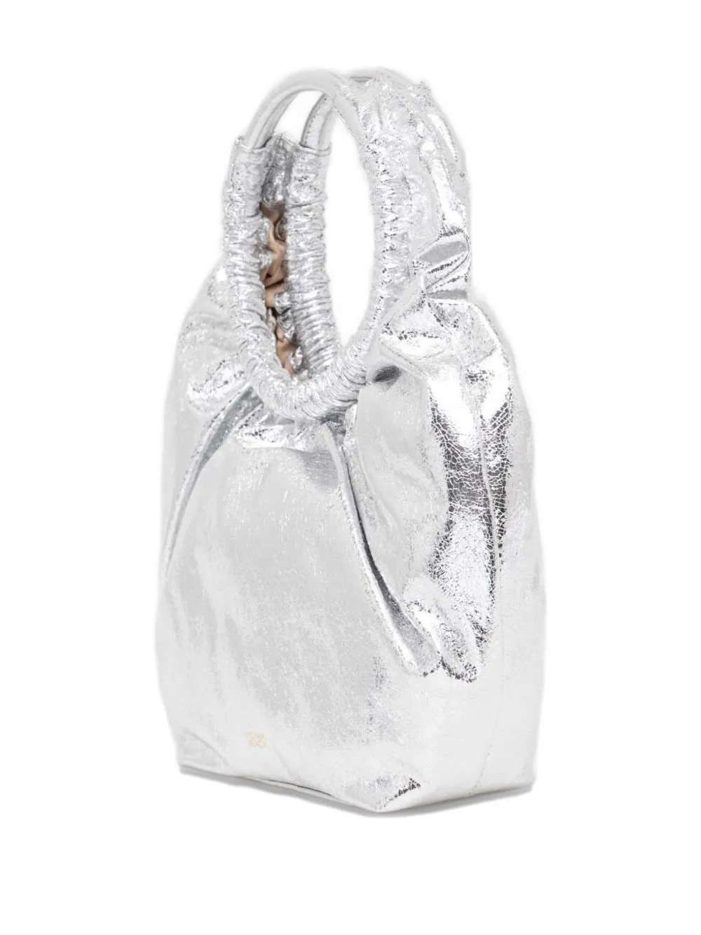 Silvian Heach Metallic Ring-handle Tote Bag In Silver