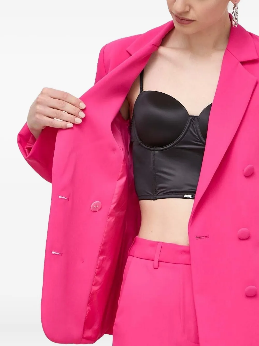 Silvian Heach Double-breasted Button Blazer In Pink