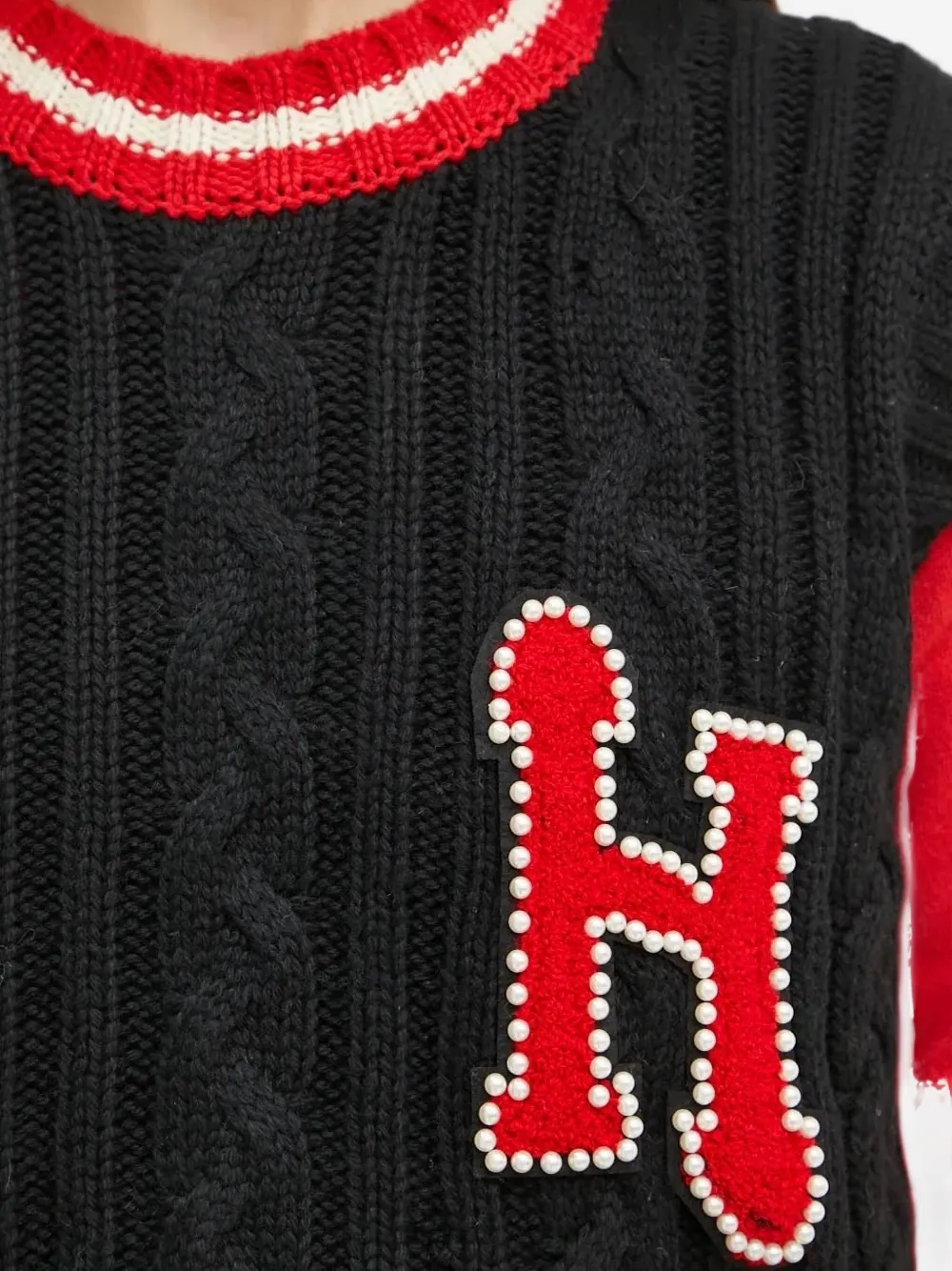 Silvian Heach Cable-knit Sweater Vest In Black