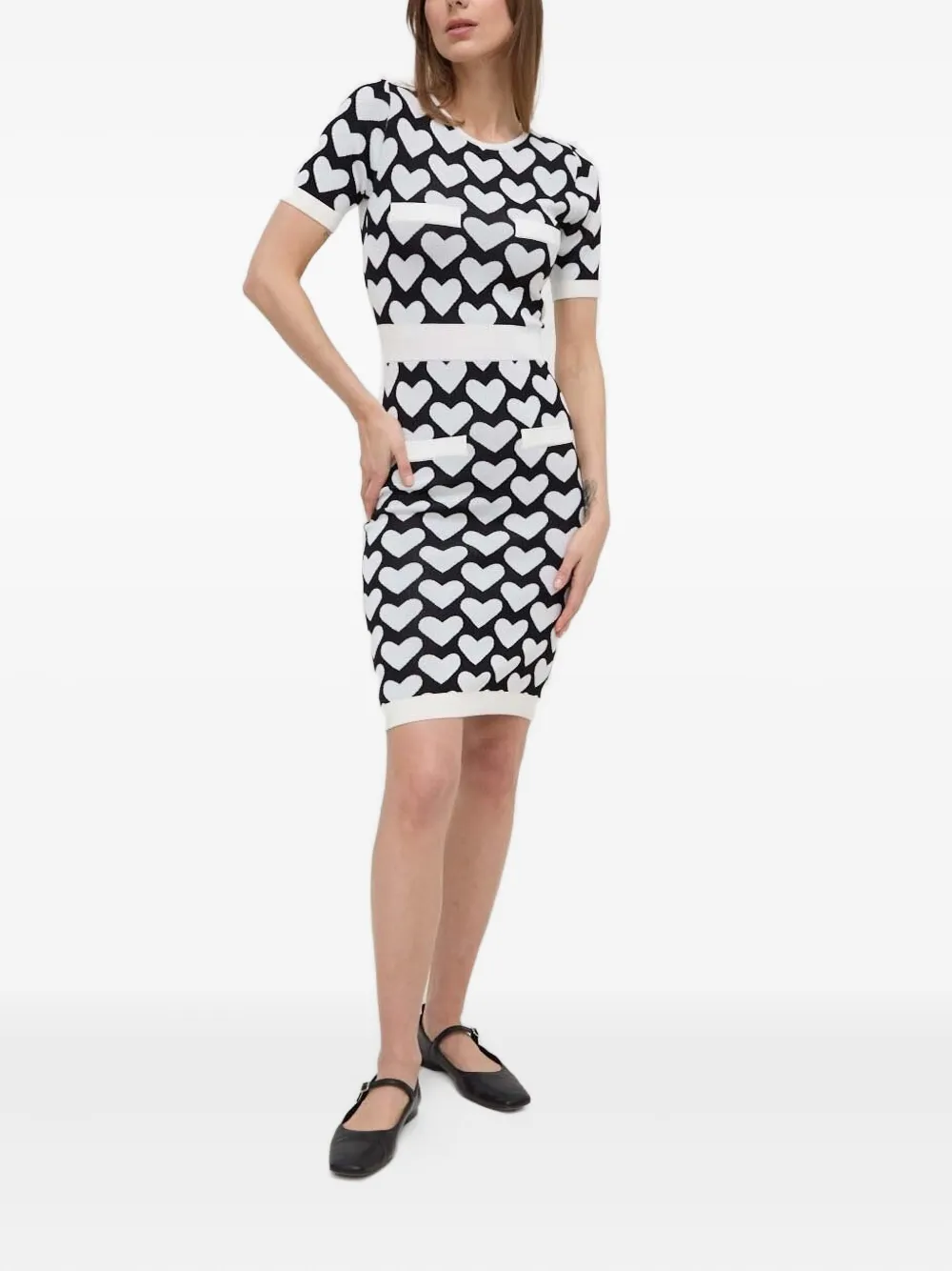 Silvian Heach Mini-jurk met hartprint en korte mouwen Zwart