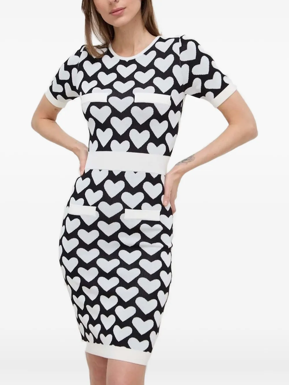Silvian Heach Mini-jurk met hartprint en korte mouwen Zwart