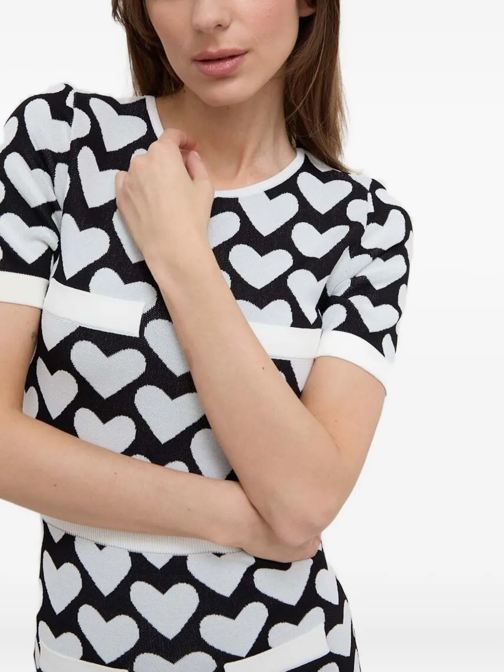 Silvian Heach Mini-jurk met hartprint en korte mouwen Zwart