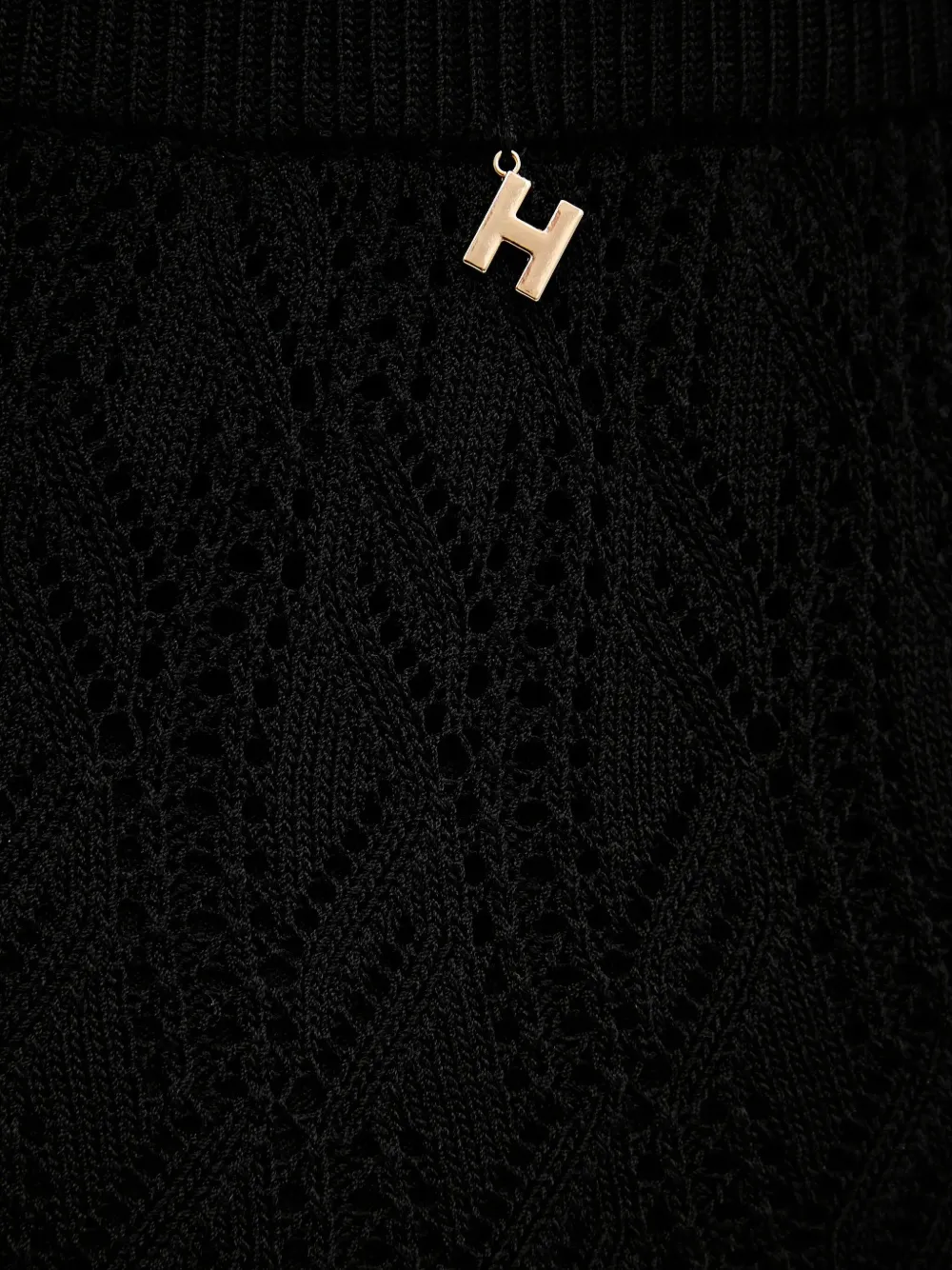 Silvian Heach Open-knit Midi Skirt In Black