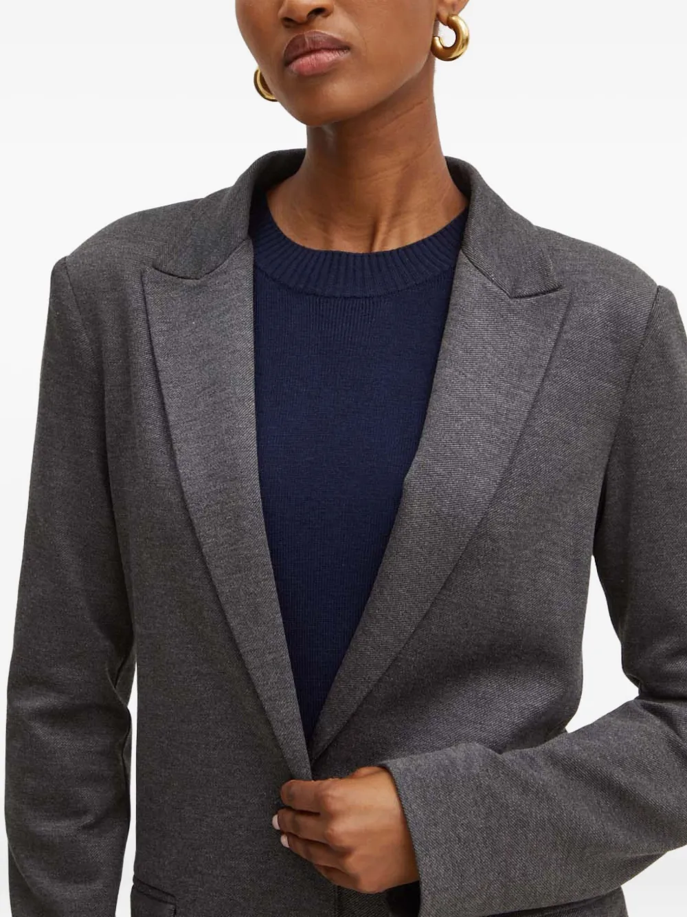Silvian Heach Single-breasted Long-sleeve Blazer In Gray