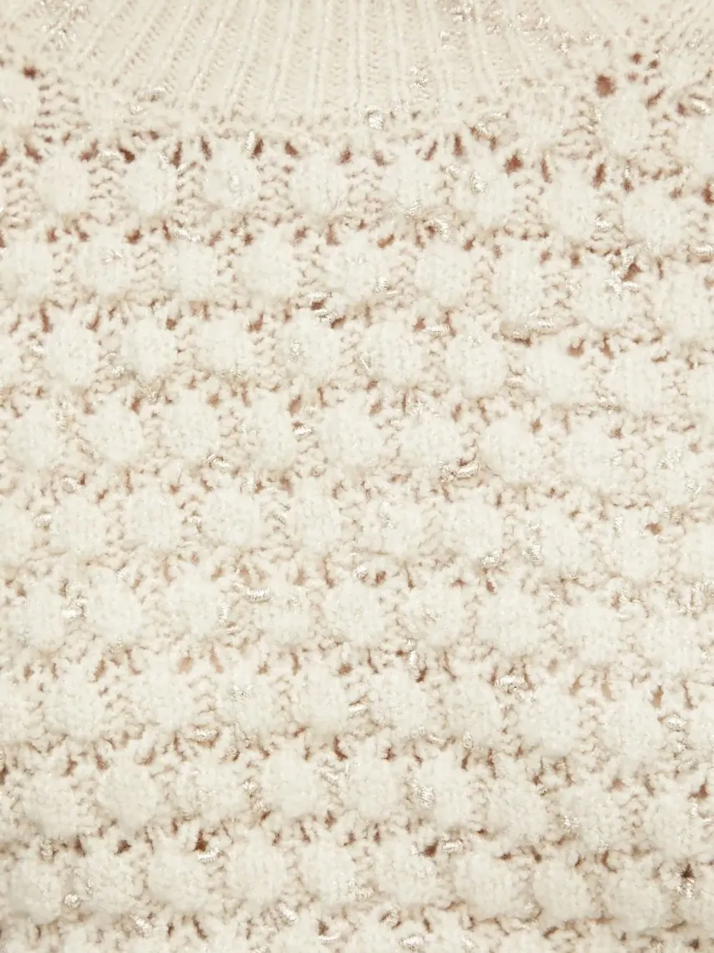 Silvian Heach Textured Crew-neck Sweater In White