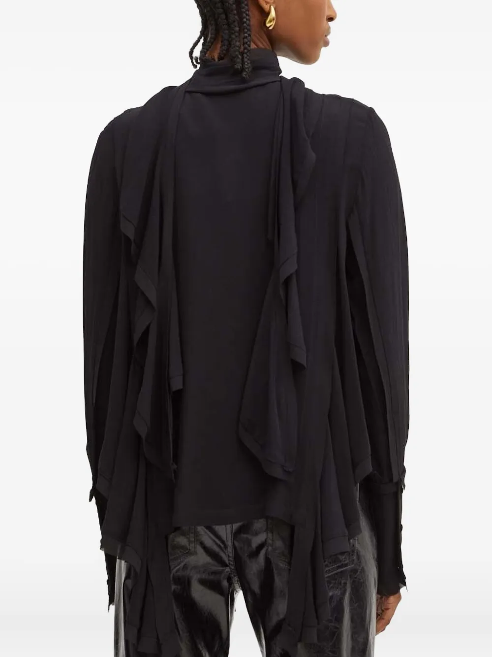 Silvian Heach high-neck ruffled top - Zwart