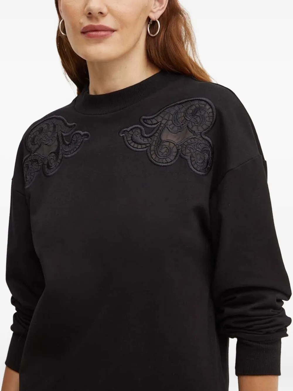 Silvian Heach Sweater verfraaid met kant en lange mouwen Zwart